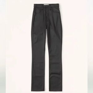 NWT Abercrombie Ultra High Rise 90s Slim Straight Jean Coated Black (Size 25)